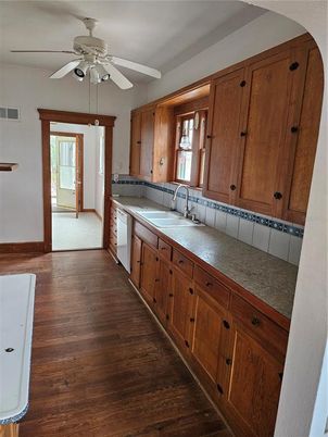 Interior, Kitchen, Wood Texture Flooring