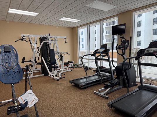 Fitness Equipment, Gym, Interior, Recessed Lighting