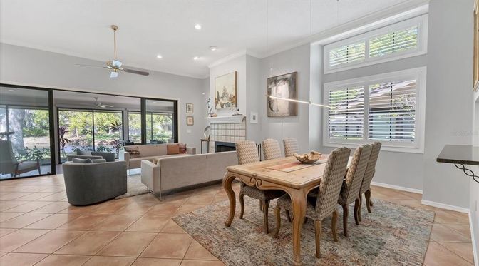 Dining room, Fireplace, Interior, Living room, Recessed Lighting