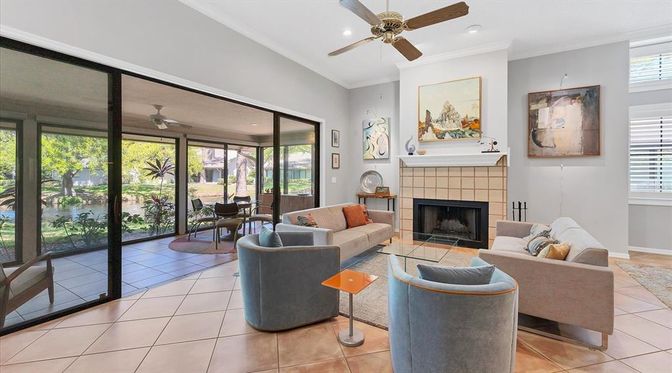 Dining room, Fireplace, Interior, Living room, Recessed Lighting