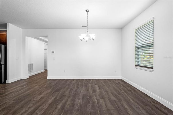 Chandelier, Empty room, Interior, Wood Texture Flooring