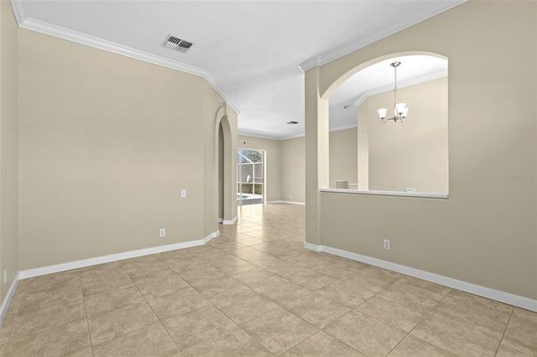 Chandelier, Empty room, Interior