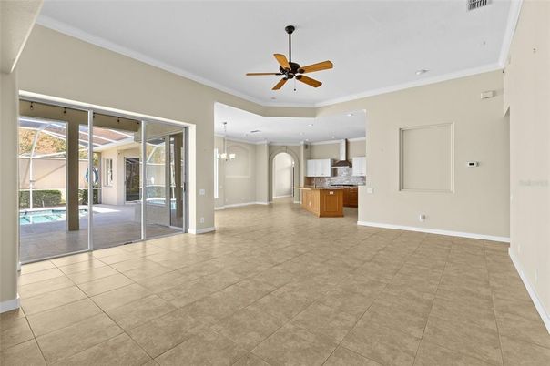 Chandelier, Empty room, Interior, Kitchen, Pendant Lights, Recessed Lighting