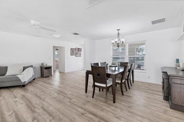 Chandelier, Dining room, Interior, Wood Texture Flooring