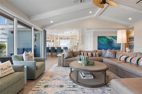 Dining room, Interior, Kitchen, Living room, Pendant Lights, Recessed Lighting, Wood Texture Flooring