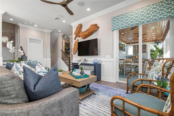 Dining room, Interior, Living room, Recessed Lighting, Wooden Ceilings, Wood Texture Flooring