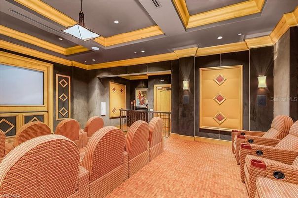 Home Theatre Room, Interior, Pendant Lights, Projection Screen, Recessed Lighting, Theatre Room