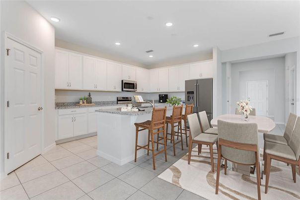 Dining room, Interior, Kitchen, Recessed Lighting, Stainless Steel Appliances
