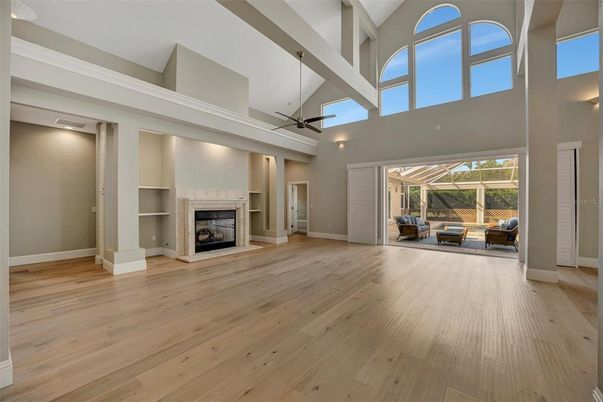 Fireplace, Interior, Wood Texture Flooring