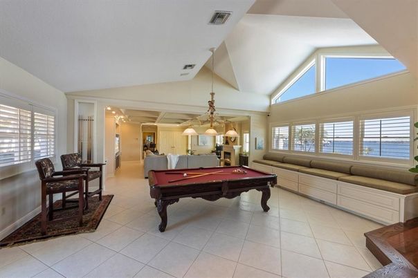 Billiard Table, Game Room, Interior, Pendant Lights, Water