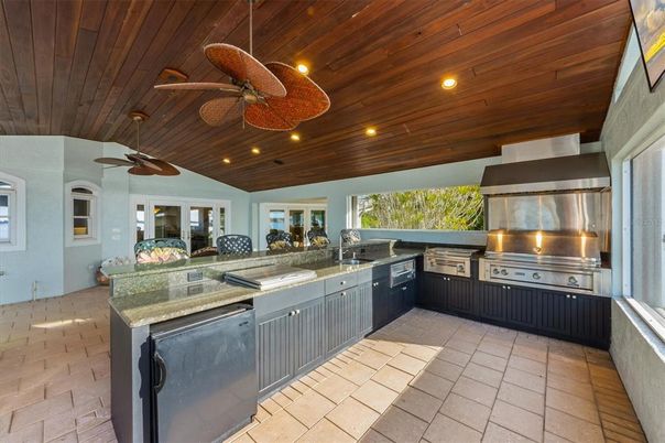 Interior, Kitchen, Recessed Lighting, Stainless Steel Appliances, Wooden Ceilings
