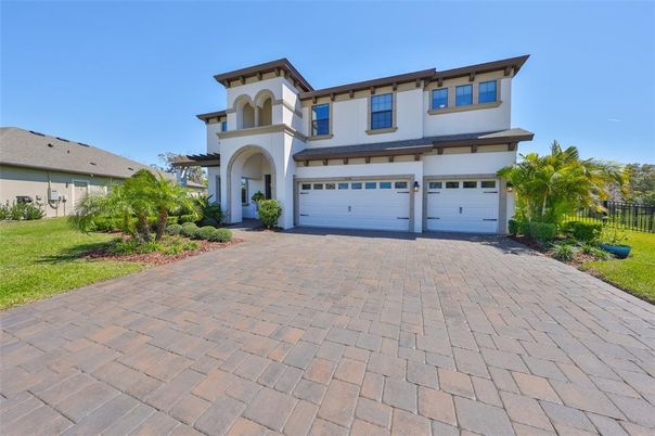 Attached, Backyard, Exterior, Facade, Mediterranean