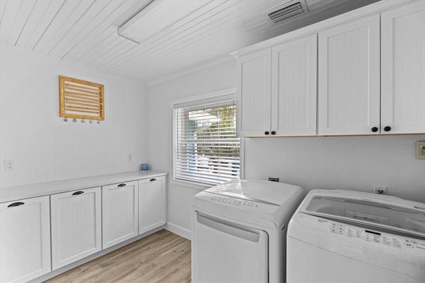 Interior, Washer, Wood Texture Flooring