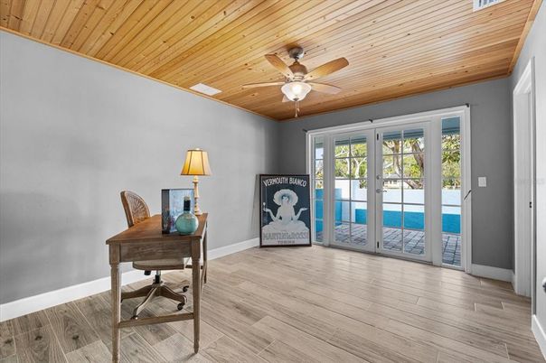 Home Office, Interior, Wooden Ceilings, Wood Texture Flooring
