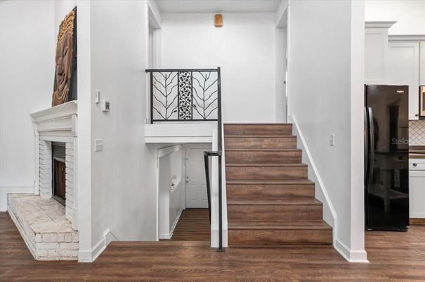 Fireplace, Interior, Wood Texture Flooring