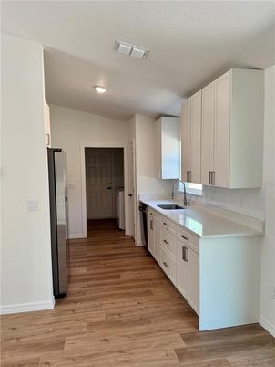 Interior, Kitchen, Recessed Lighting, Wood Texture Flooring
