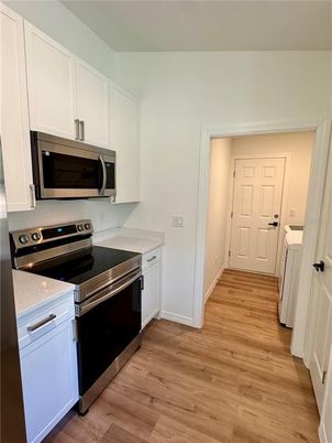 Interior, Kitchen, Stainless Steel Appliances, Wood Texture Flooring