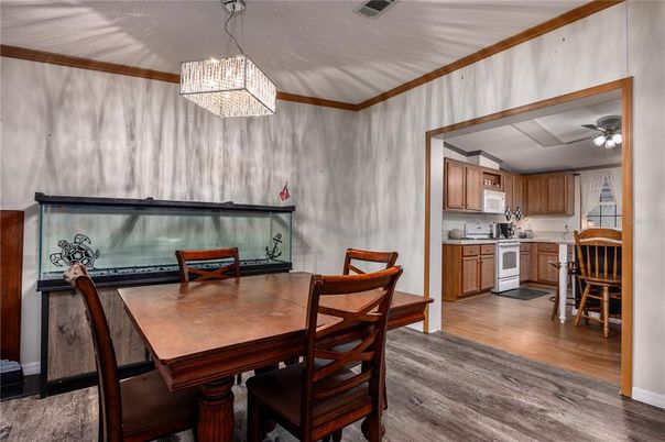 Chandelier, Dining room, Interior, Kitchen, Wood Texture Flooring