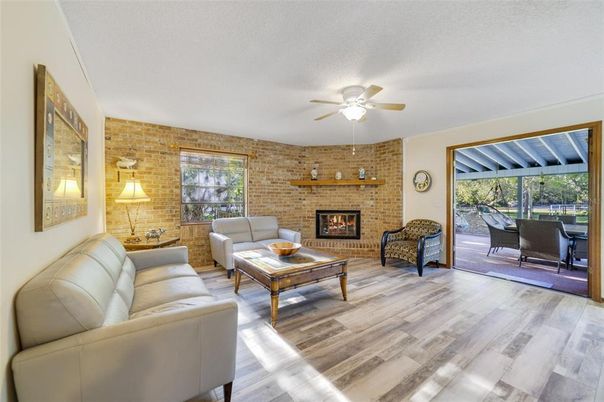 Fireplace, Interior, Living room, Stone Walls, Wood Texture Flooring