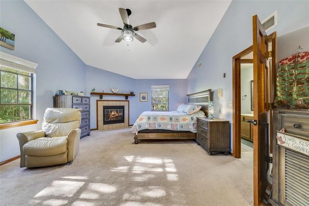 Bedroom, Fireplace, Interior