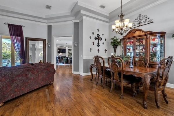 Chandelier, Dining room, Interior, Living room, Wood Texture Flooring
