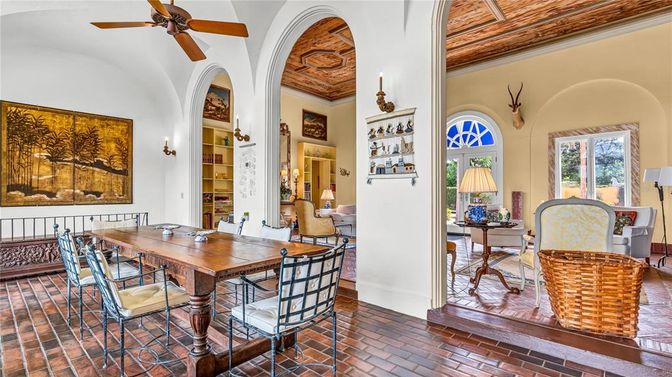 Dining room, Interior, Wooden Ceilings