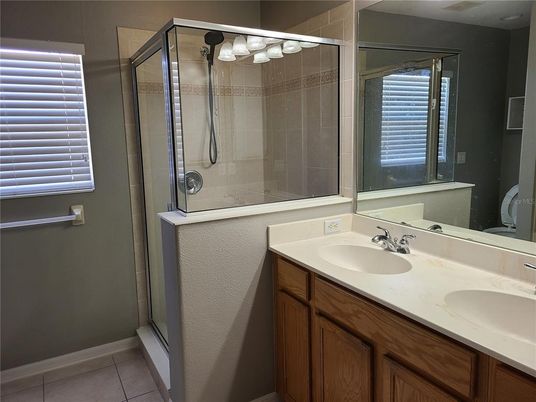Bathroom, Dual Sink Vanities, Glass Shower, Interior