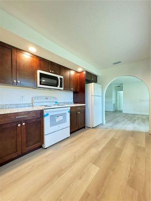 Interior, Kitchen, Recessed Lighting, Wood Texture Flooring