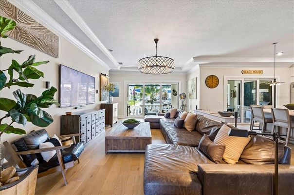 Chandelier, Dining room, Interior, Living room, Pendant Lights, Wood Texture Flooring