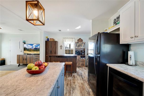 Interior, Kitchen, Recessed Lighting, Wood Texture Flooring