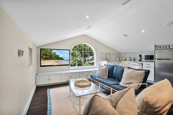 Interior, Kitchen, Living room, Recessed Lighting, Stainless Steel Appliances, Wood Texture Flooring