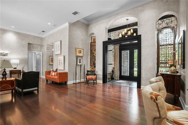 Chandelier, Interior, Recessed Lighting, Wood Texture Flooring