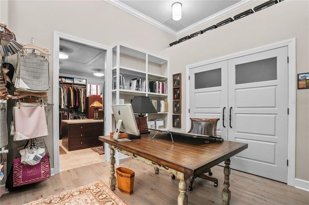 Home Office, Interior, Walk-in Closets, Wood Texture Flooring