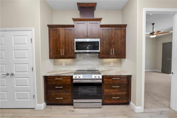 Interior, Kitchen, Stainless Steel Appliances, Wood Texture Flooring
