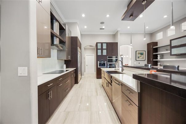 Interior, Kitchen, Pendant Lights, Recessed Lighting, Stainless Steel Appliances