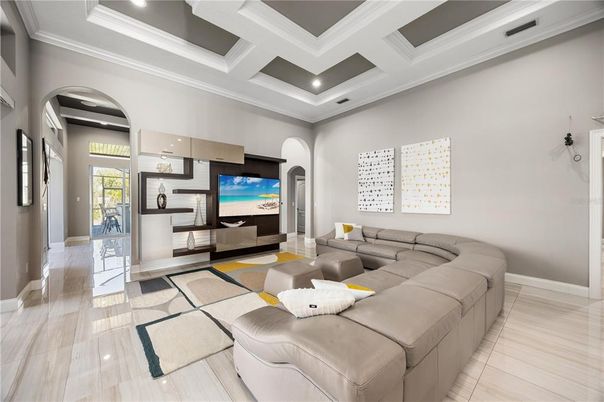 Interior, Living room, Recessed Lighting