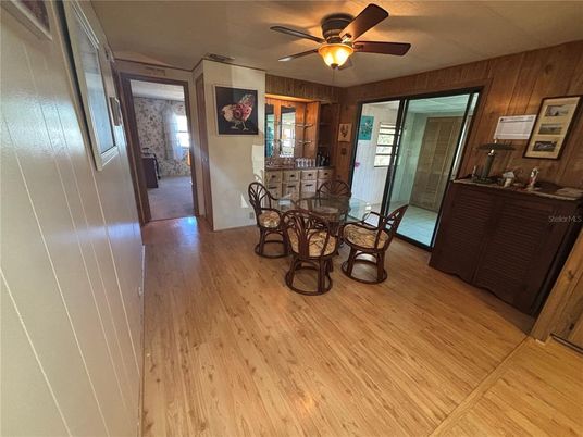 Dining room, Interior, Wood Texture Flooring, Wooden Walls