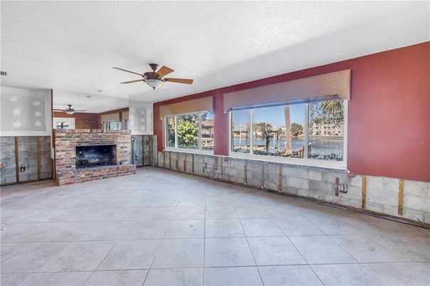 Empty room, Fireplace, Interior, Water