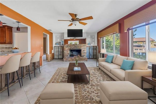 Fireplace, Interior, Living room, Stone Walls