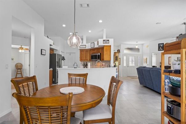 Dining room, Interior, Kitchen, Living room, Pendant Lights, Recessed Lighting