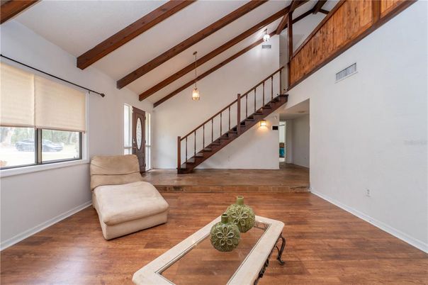 Interior, Pendant Lights, Wooden Beams, Wood Texture Flooring