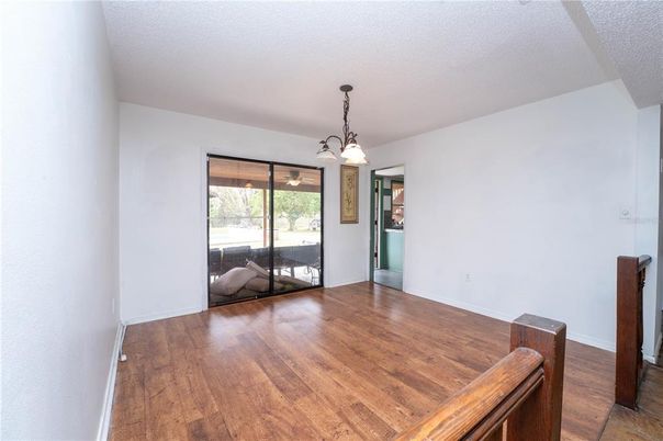 Empty room, Interior, Pendant Lights, Wood Texture Flooring