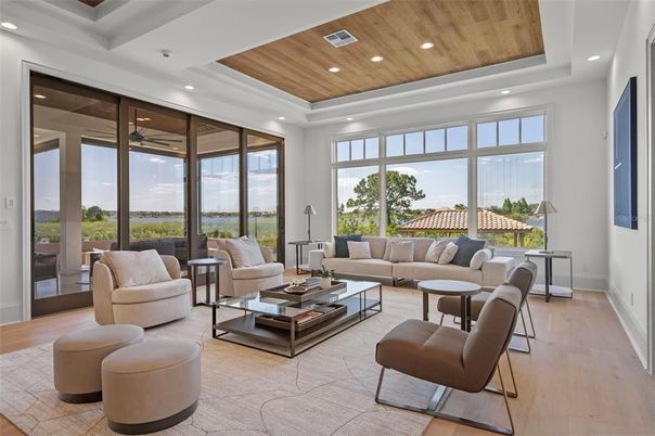 Interior, Living room, Recessed Lighting, Wooden Ceilings, Wood Texture Flooring
