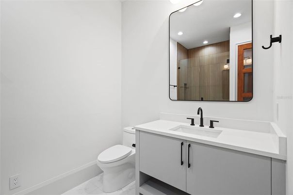 Bathroom, Interior, Marble, Recessed Lighting