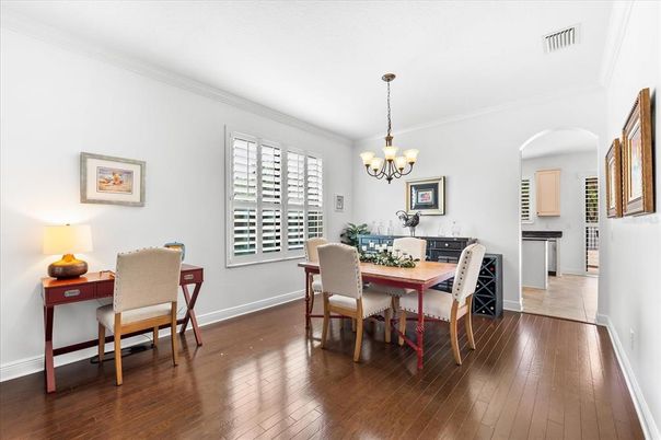 Chandelier, Dining room, Interior, Wood Texture Flooring