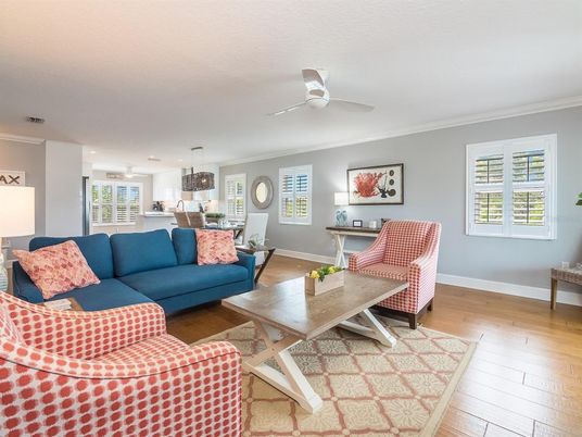 Dining room, Interior, Kitchen, Living room, Pendant Lights, Stainless Steel Appliances, Wood Texture Flooring
