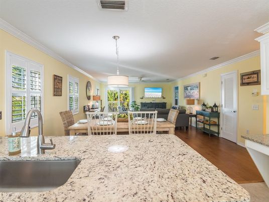 Dining room, Interior, Kitchen, Living room, Pendant Lights, Wood Texture Flooring