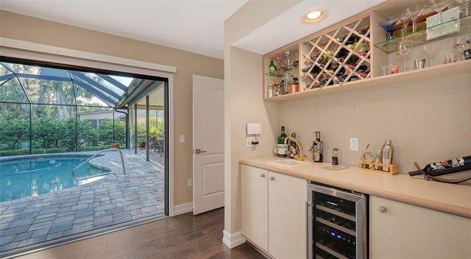 Glass Ceilings, Interior, Pool, Recessed Lighting, Sun Room, Wood Texture Flooring