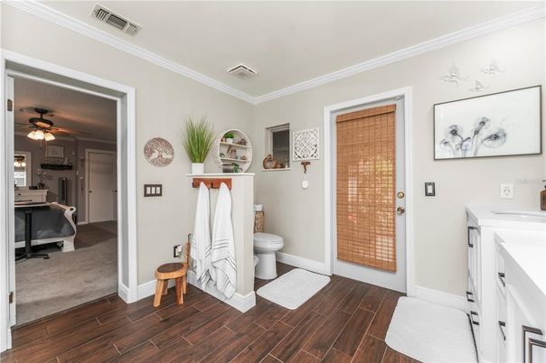 Bathroom, Interior, Wood Texture Flooring