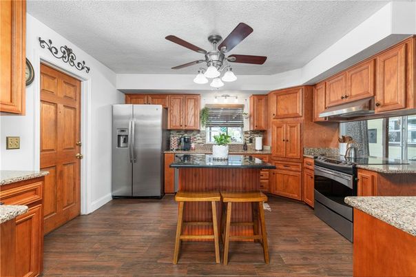 Interior, Kitchen, Stainless Steel Appliances, Wood Texture Flooring